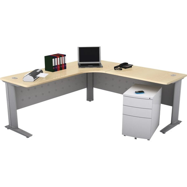 HDL Titan Corner Workstation - 1" Table Top Thickness - 71" Height x 71" Width x 28.8" Depth - Maple - Thermofused Melamine (TFM) Top Material - 1 Each