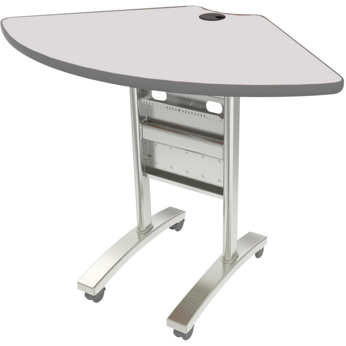 Heartwood Tucana Conference Table - Quarter Round Top - 1" (25.40 mm) Table Top Thickness - Gray - Polyvinyl Chloride (PVC) - 1 Each