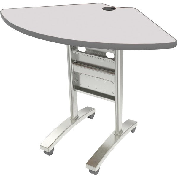 Heartwood Tucana Conference Table - Quarter Round Top - 1" (25.40 mm) Table Top Thickness - Gray - Polyvinyl Chloride (PVC) - 1 Each