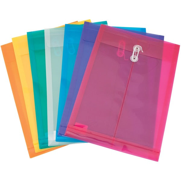 GEO Translucent Polyethylene Envelope - Legal - 13 1/2" Width x 9 3/4" Length - Drawstring - Polyethylene, Plastic - 1 Each - Translucent, Assorted