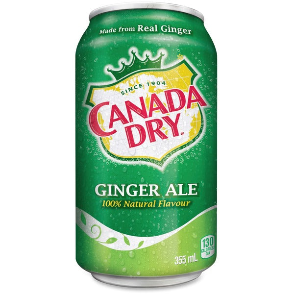 Canada Dry Ginger Ale - Ready-to-Drink - 354.88 mL - 24 / Box / Can