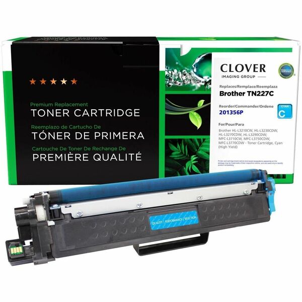 CIG Remanufactured High Yield Laser Toner Cartridge TN227, TN227C (Brother TN227C) - Cyan - 1 Each - 2,300 Pages