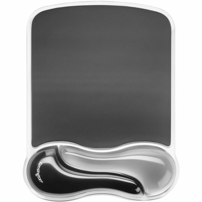 Kensington Duo Gel Wave Mouse Pad & Wrist Rest - 9.60" (243.84 mm) Height x 7.60" (193.04 mm) Width x 30" (762 mm) Depth - Black/Gray - Gel - Mouse