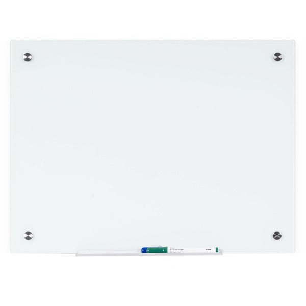 Bi-silque Magnetic Glass Dry Erase Board - 18" (1.5 ft) Width x 24" (2 ft) Height - White Glass Surface - Rectangle - Horizontal/Vertical - Magnetic - 1 Each