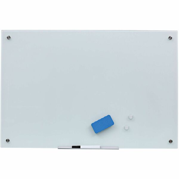 MasterVision Magnetic Glass Dry Erase Board - 24" (609.60 mm) Width x 36" (914.40 mm) Height - White Glass Surface - Rectangle - Horizontal/Vertical - Magnetic - 1 Each