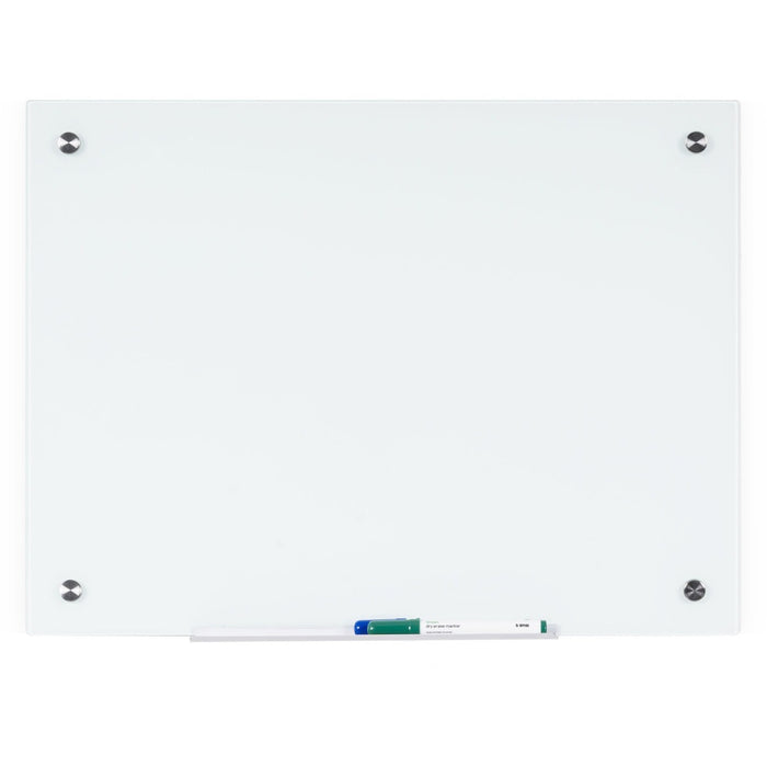 MasterVision Magnetic Glass Dry Erase Board - 36" (91.44 cm) Width x 48" (121.92 cm) Height - White Glass Surface - Rectangle - Horizontal/Vertical - Magnetic - 1 Each