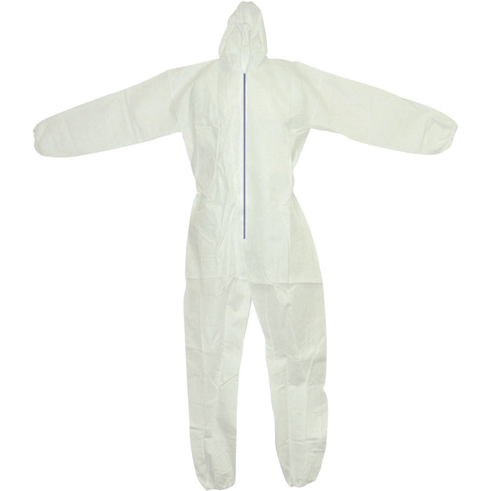 RONCO CoverMe Coveralls with Hood - Recommended for: Bakery, General Purpose, Clinic, Laboratory, Beverage Processing, Food Processing, Industrial, Manufacturing, Medical - Extra Large - Particulate, Dust Protection - Zipper Closure - Polypropylene, Fabri