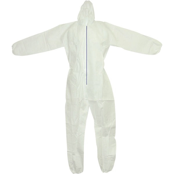 RONCO Polypropylene Coverall With Hood, Elastic Wrist & Ankle, Zipper Closure - Recommended for: Bakery, General Purpose, Clinic, Laboratory, Beverage Processing, Food Processing, Industrial, Manufacturing, Medical - Extra Large - Particulate, Dust Protec