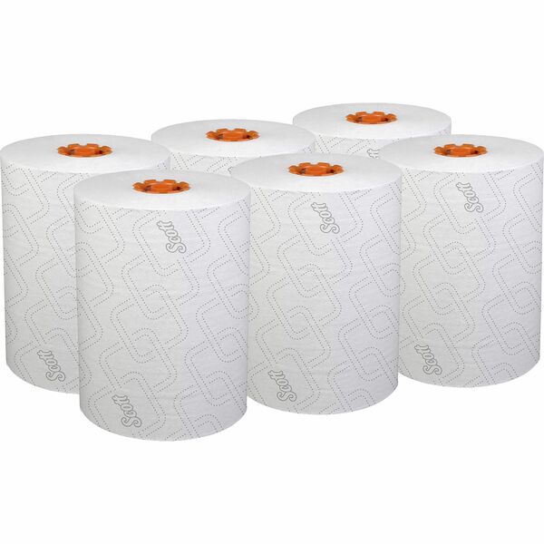 Scott Paper Towel - 8" (203.20 mm) Width x 580 ft (176.78 m) Length - White, Orange - Paper - 6 / Carton