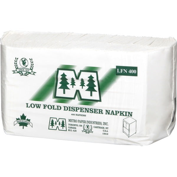 Metro 1-Ply Jr. Dispenser, Tall Fold - 1 Ply - Tall Fold - Small Diamond Dot Pattern - White - Fiber - 500/Case - 500 / Pack