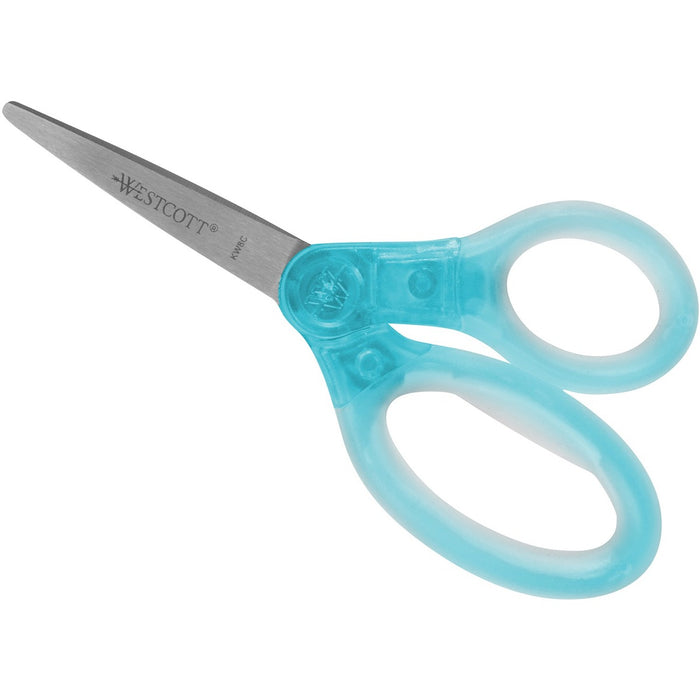 Westcott 5" Pointed Jellies Scissors - Left/Right - Stainless Steel - Pointed Tip - Blue - 1 Each