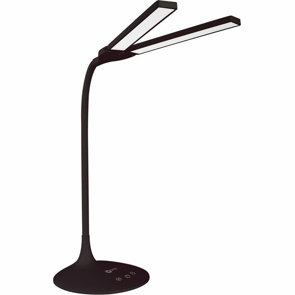 OttLite Pivot LED Desk Lamp - 26" (660.40 mm) Height x 26" (660.40 mm) Width - LED Bulb - Black - Flexible Neck, Adjustable Height, Adjustable Brightness, Adjustable Arm, Dimmable, Adjustable Angle, Automatic Off Timer - ABS - Desk Mountable, Table Top -