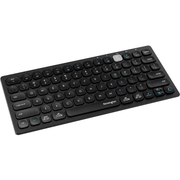 Kensington Multi-Device Dual Wireless Compact Keyboard - Wireless Connectivity - Bluetooth/RF - 2.40 GHz - USB Interface - Multimedia Hot Key(s) - Computer, Tablet, Smartphone - Windows, Mac OS, iOS, ChromeOS - Scissors Keyswitch - AAA Battery Size Suppor