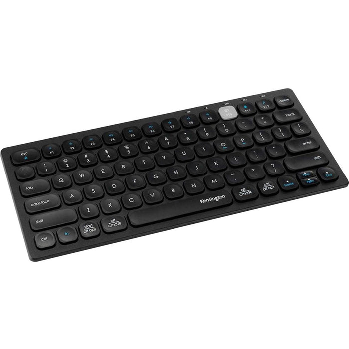 Kensington Multi-Device Dual Wireless Compact Keyboard - Wireless Connectivity - Bluetooth/RF - 2.40 GHz - USB Interface - Multimedia Hot Key(s) - Computer, Tablet, Smartphone - Windows, Mac OS, iOS, ChromeOS - Scissors Keyswitch - AAA Battery Size Suppor