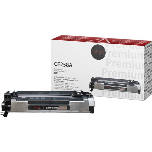 Premium Tone CF258A Toner Cartridge - Black - 1 Pack - 3000