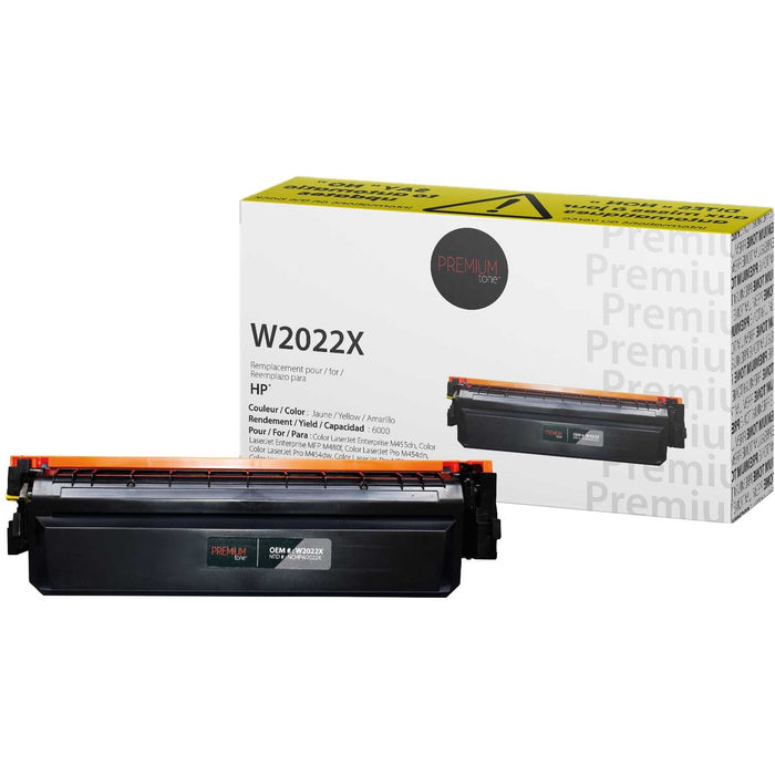 Premium Tone Toner Cartridge - Alternative for Hewlett Packard W2022X / 414X - Yellow - 6000 Pages - 1 Pack