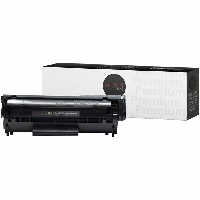 Premium Tone Toner Cartridge - Alternative for Canon 104 / FX10 - Hewlett Packard Q2612A / 12A - Black - 2000 Pages - 1 Pack