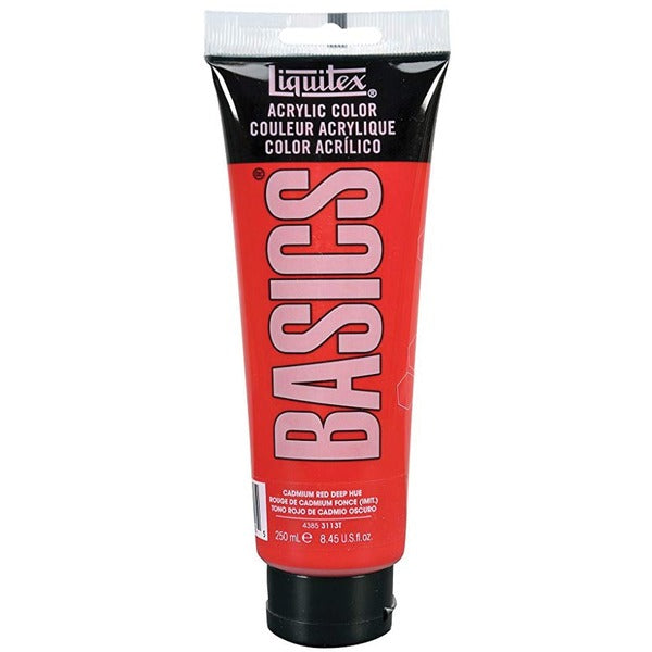 Liquitex BASICS Acrylic Paint - Cadmium Red Deep Hue - 8.45 fl oz (250 mL) - 1 Each