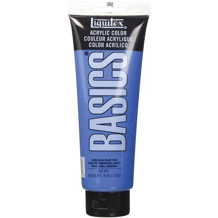 Liquitex BASICS Acrylic Paint - Satin - Cerulean Blue - 250 mL - 1 Each