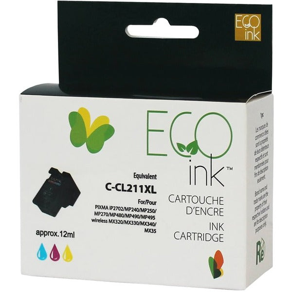 Eco Ink Ink Cartridge - Remanufactured for Canon CL211XL - Color - 349 Pages - 1 Pack