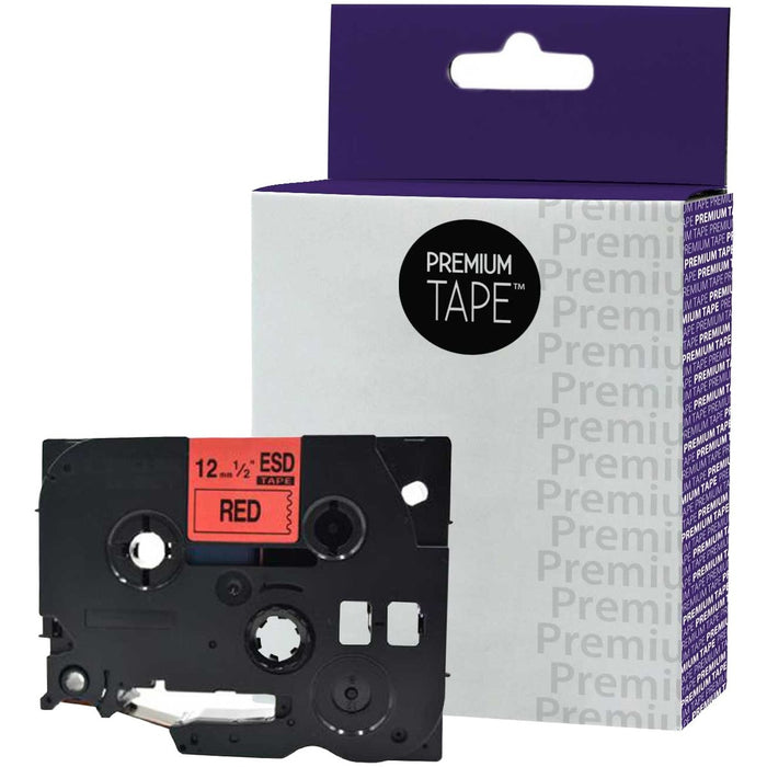 Premium Tape Label Tape - Alternative for Brother TZe-232 - 1/2'' x 26' (12 mm x 8 m) - Red on White - 1 Pack
