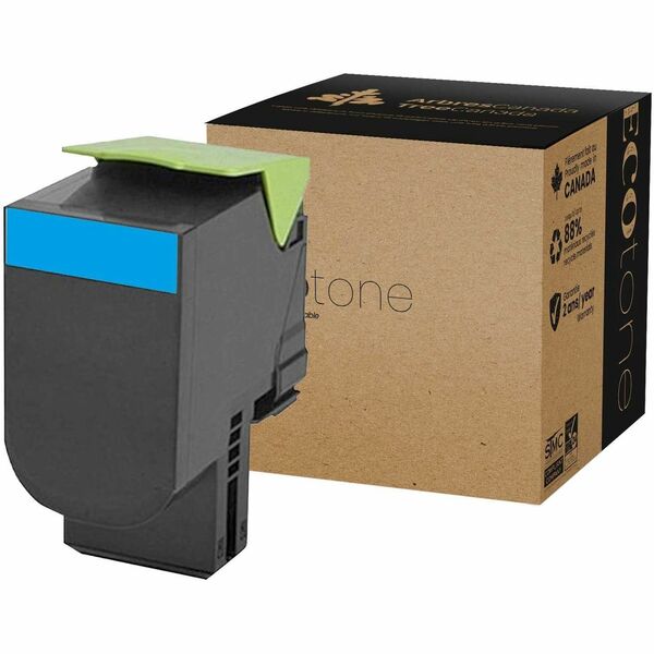 EcoTone Toner Cartridge - Remanufactured for Lexmark 70C1HC0 / 701HC - Cyan - 3000 Pages - 1 Pack