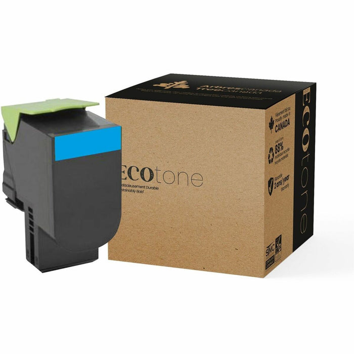 EcoTone Toner Cartridge - Remanufactured for Lexmark 801HC / 80C1HC0 - Cyan - 3000 Pages - 1 Pack
