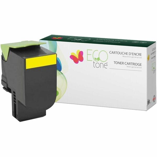 EcoTone Toner Cartridge - Remanufactured for Lexmark 801HY / 80C1HY0 / 801H / 801 - Yellow - 3000 Pages