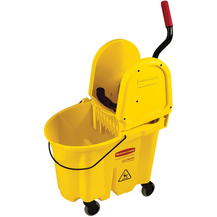 Rubbermaid Commercial WaveBrake Bucket/Wringer - 33 L - 25.50" (647.70 mm) x 16.56" (420.70 mm) - Yellow - 1 Each
