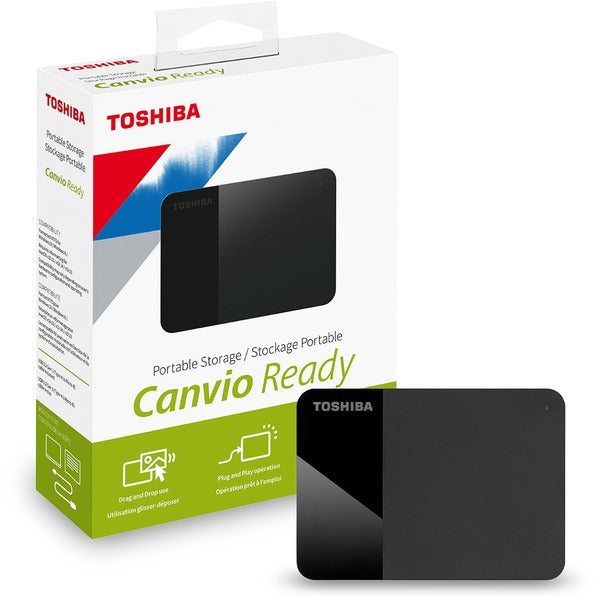 Toshiba Canvio Ready HDTP320XK3AA 2 TB Portable Hard Drive - External - Black - MAC Device Supported - USB 3.0 - 1 Year Warranty - 1 Each