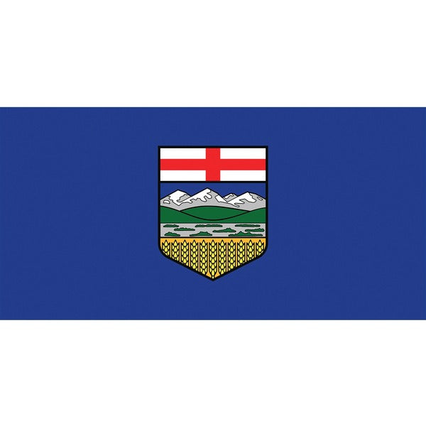 L'&eacute;tendard Provincial Flag Alberta - Canada - Alberta - 72" (1828.80 mm) Length x 36" (914.40 mm) Width - Rope & Toggle Finish - Nylon