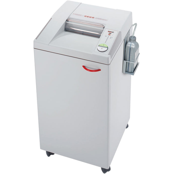 MBM Destroyit 2604 Office Shredder - Strip Cut - 30 Per Pass - for shredding Staples, CD, Paper Clip - 0.2" (4.76 mm) Shred Size - 3.60 in/s (91.44 mm/s) - 10.3" (260.35 mm) Throat - 98.42 L Wastebin Capacity