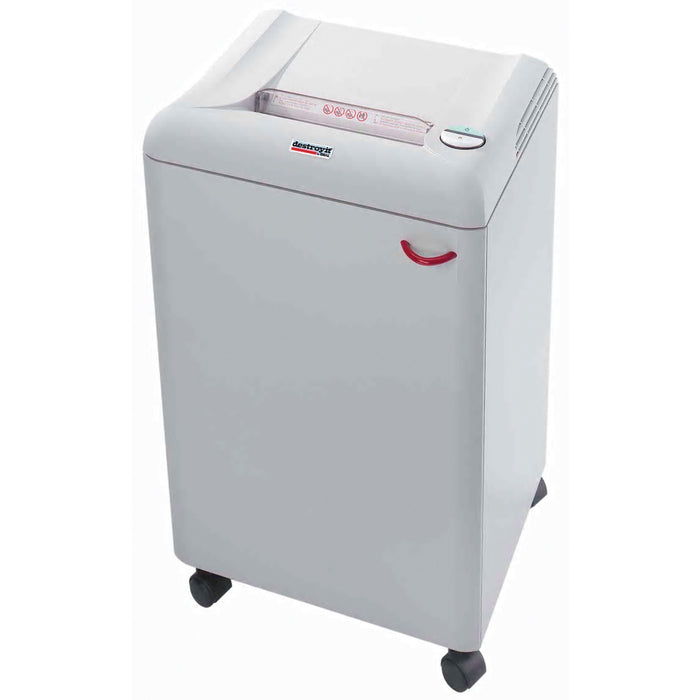 MBM Destroyit 2503 Office Shredder - Strip Cut - 21 Per Pass - for shredding Paper Clip, CD - 0.2" (4.76 mm) Shred Size - 4.80 in/s (121.92 mm/s) - 10.3" (260.35 mm) Throat - 98.42 L Wastebin Capacity