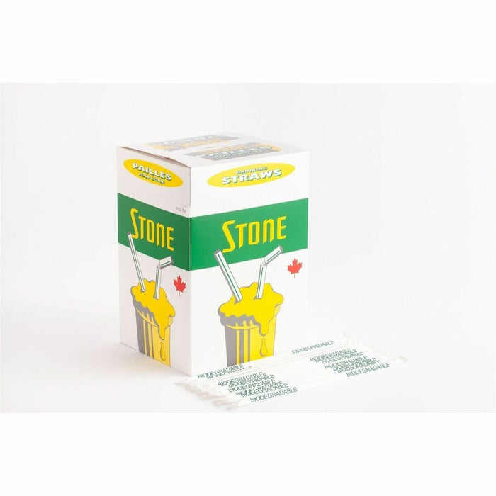 Stone 8" Milkshake Wrapped - Bio - 8" (203.20 mm) Length x 12" (304.80 mm) Height - Plastic, Polypropylene Resin - White - 400 / Box