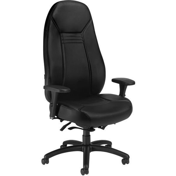 Global&reg; ObusForme Comfort XL Extended High Back Wide & DeepWeight Sensing Synchro-Tilter - Black Seat Color - Mock Leather Seat Material - Black Back Color - Mock Leather Back Material - High Back - 5-star Base - Armrest - 1 Each