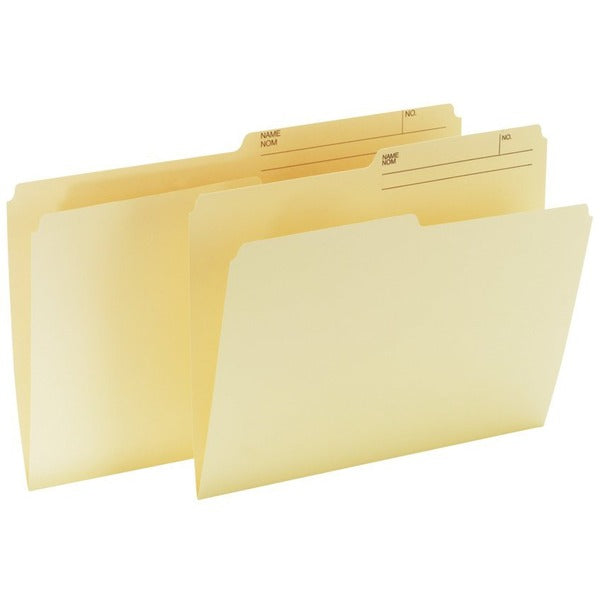 Offix 1/2 Tab Cut Letter Top Tab File Folder - 8 1/2" x 11" - Manila - 100 / Box