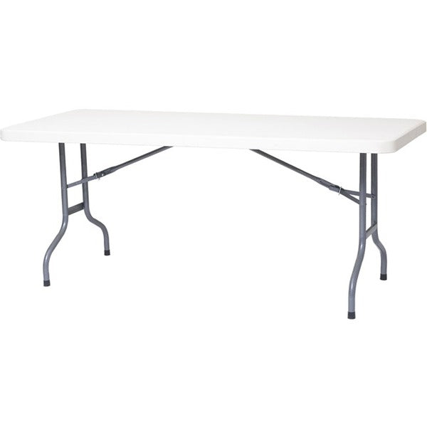 DURA Durable Folding Table - 6 ft - White Rectangle Top - 70.9" (1800 mm) Table Top Length x 29.7" (755 mm) Table Top Width - 28.9" (735 mm) Height - High-density Polyethylene (HDPE) Wicker, Resin Top Material - 1 Each