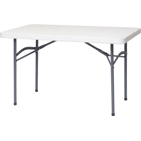 DURA Durable Folding Table - 4ft - Rectangle Top - 48" (1219.20 mm) Table Top Length - 24" (609.60 mm) Height - Resin Top Material - 1 Each