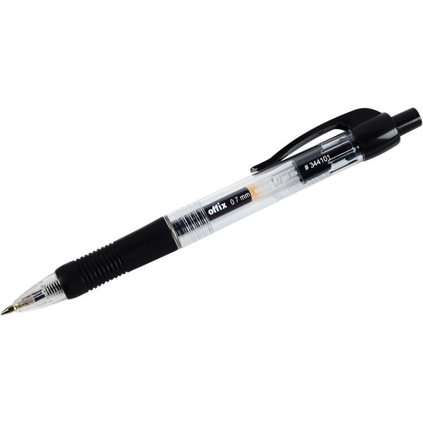 Offix Retractable Rolling Ball Pen - 0.7 mm (0.03") Pen Point - Retractable - Black Ink - Gel-based - 1 Each