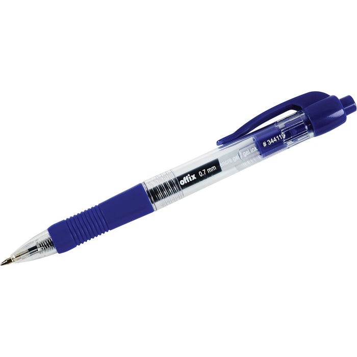 Offix Retractable Rolling Ball Pen - Retractable - Blue Ink - Gel-based - 1 Each