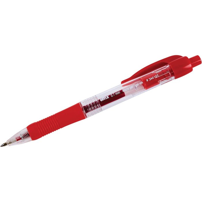 Offix Retractable Rolling Ball Pen - Retractable - Red Ink - Gel-based - 1 Each