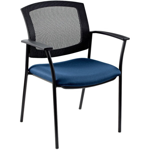 Offices To Go Ibex | Upholstered Seat & Mesh Back Guest Chair - Admiral Seat Color - Fabric Seat Material - Black Back Color - Four-legged Base - Armrest - 1 Each
