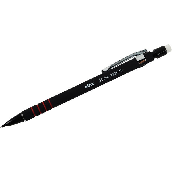Offix Mechanical Pencil - 0.5 mm (0.02") Black Lead - Rubberized Barrel - 1 Each