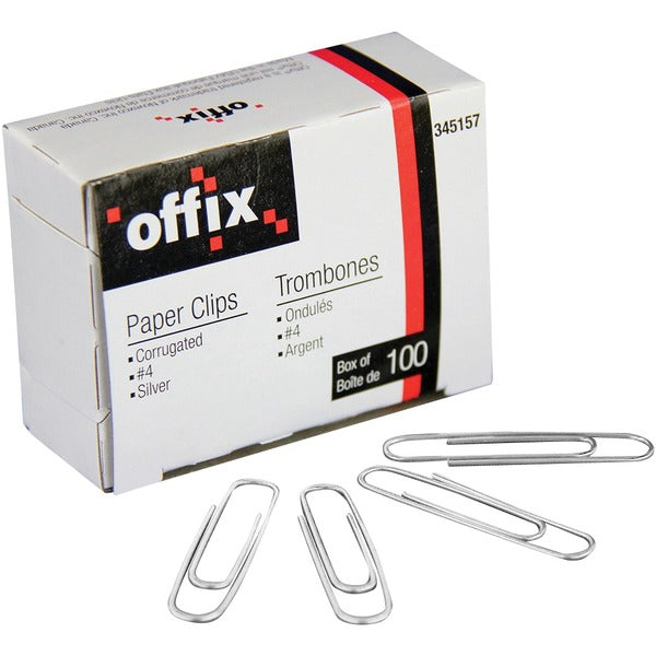 Offix Paper Clip - Jumbo - for Paper - Nickel - 1 / Box