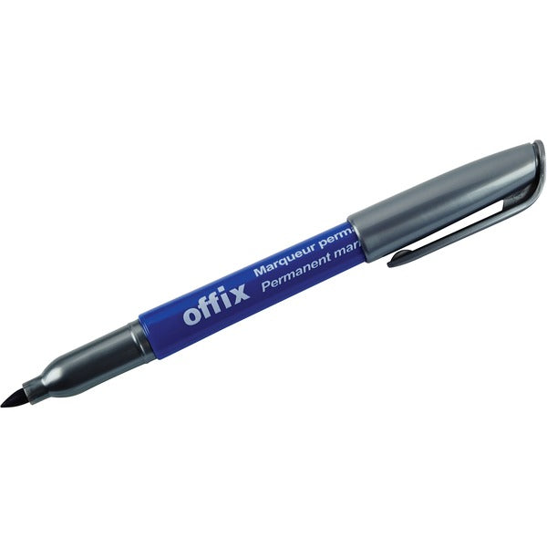 Offix Permanent Marker - Fine Marker Point - Blue Ink - 1 Each