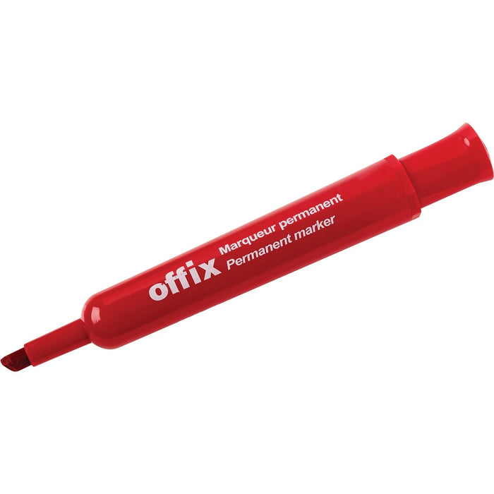 Offix Permanent Marker - Red Ink - 1 Each