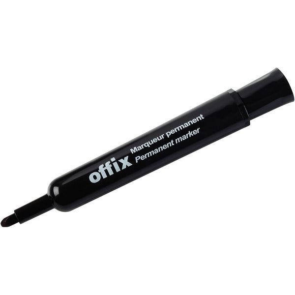 Offix Permanent Marker - Bullet Marker Point - Black Ink - 1 Each