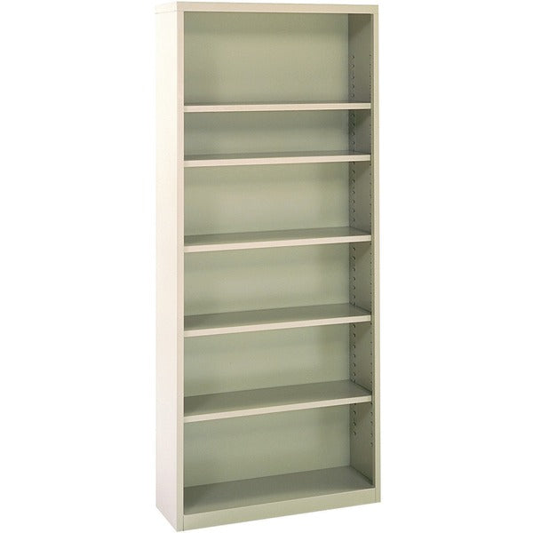 Perfix Metal Bookcase - 84" (2133.60 mm) Height x 36" (914.40 mm) Width x 12" (304.80 mm) Depth - Beige - Metal - 1 Each
