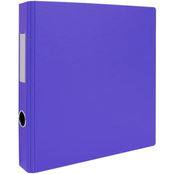 GEO Heavy-Duty Ring Binder - 1" Binder Capacity - Letter - 8 1/2" x 11" Sheet Size - 1" (25.40 mm) Ring - D-Ring Fastener(s) - 2 Internal Pocket(s) - Polypropylene - Purple - Heavy Duty, Textured, Finger Hole, PVC-free, Label Holder, Sturdy - 1 Each