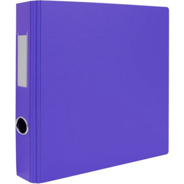 GEO Heavy-Duty Ring Binder - 1 1/2" Binder Capacity - Letter - 8 1/2" x 11" Sheet Size - 1.50" (38.10 mm) Ring - D-Ring Fastener(s) - 2 Internal Pocket(s) - Polypropylene - Purple - Heavy Duty, Textured, Finger Hole, PVC-free, Label Holder - 1 Each